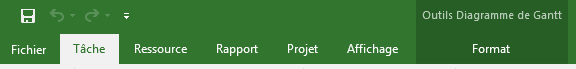 Menus MS PROJECT